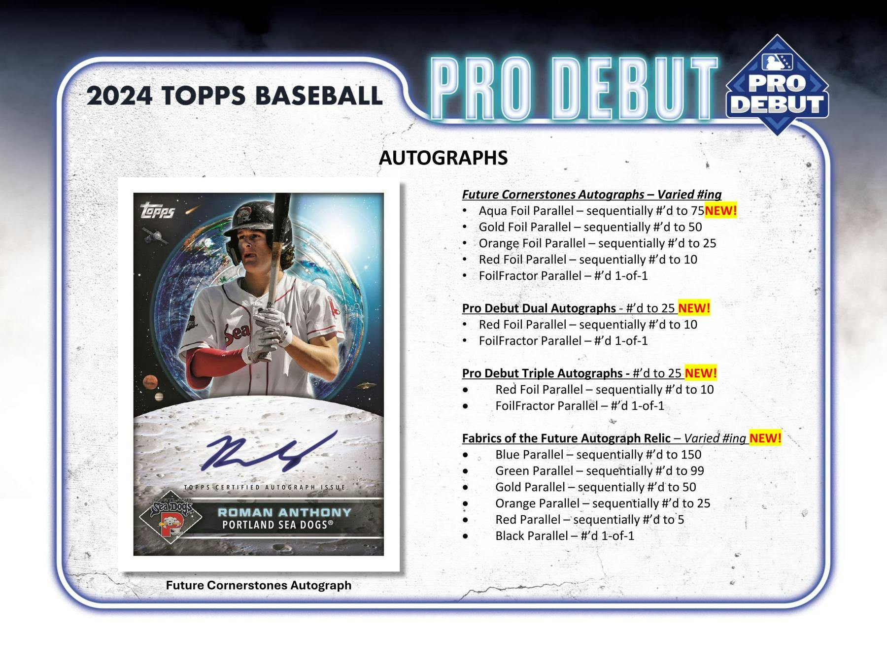 2024 Topps Pro Debut Baseball Hobby Box (4 Autographs)