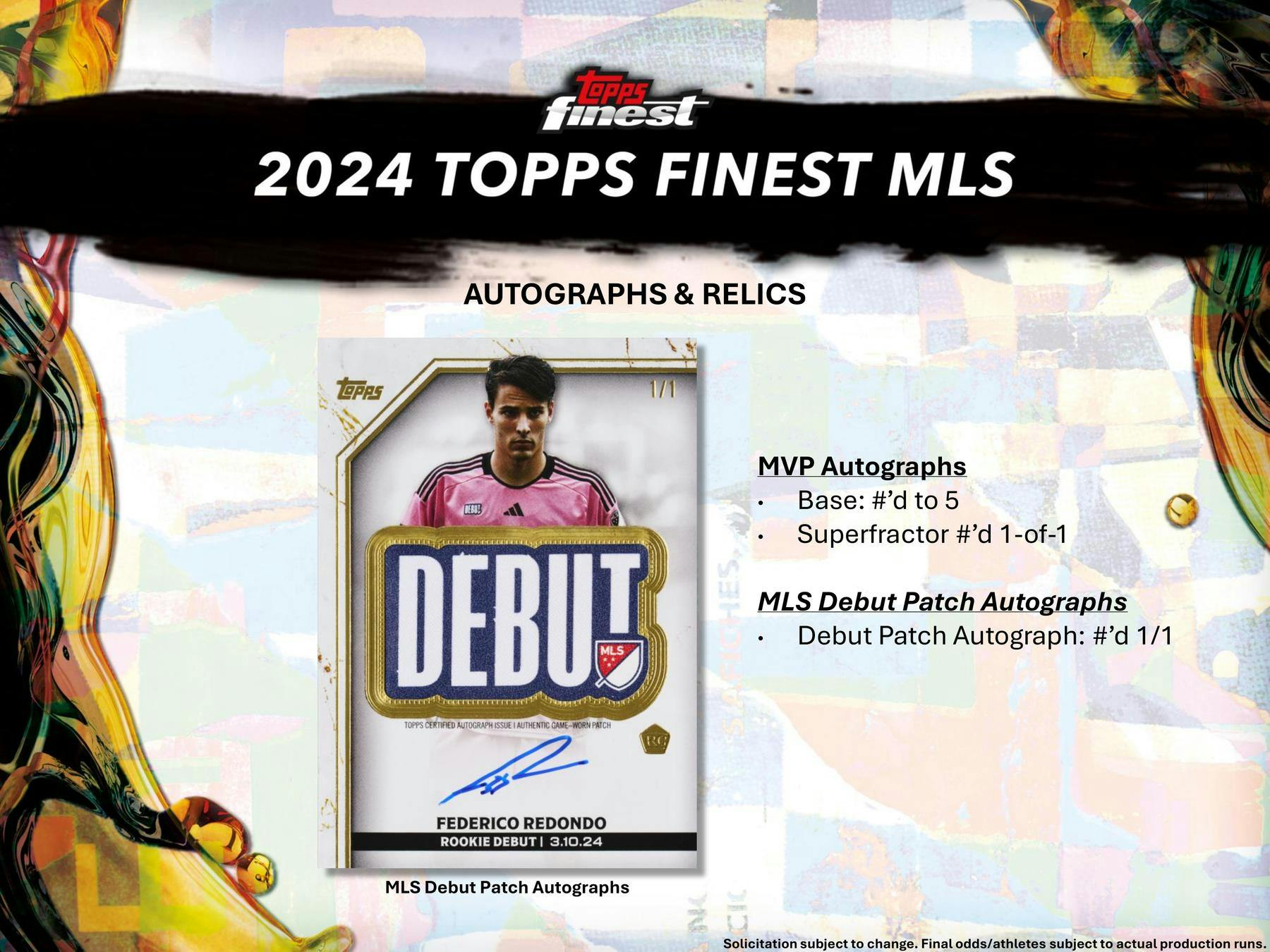 2024 Topps MLS Major League Soccer Finest Soccer Hobby Box (2 Autos) Messi