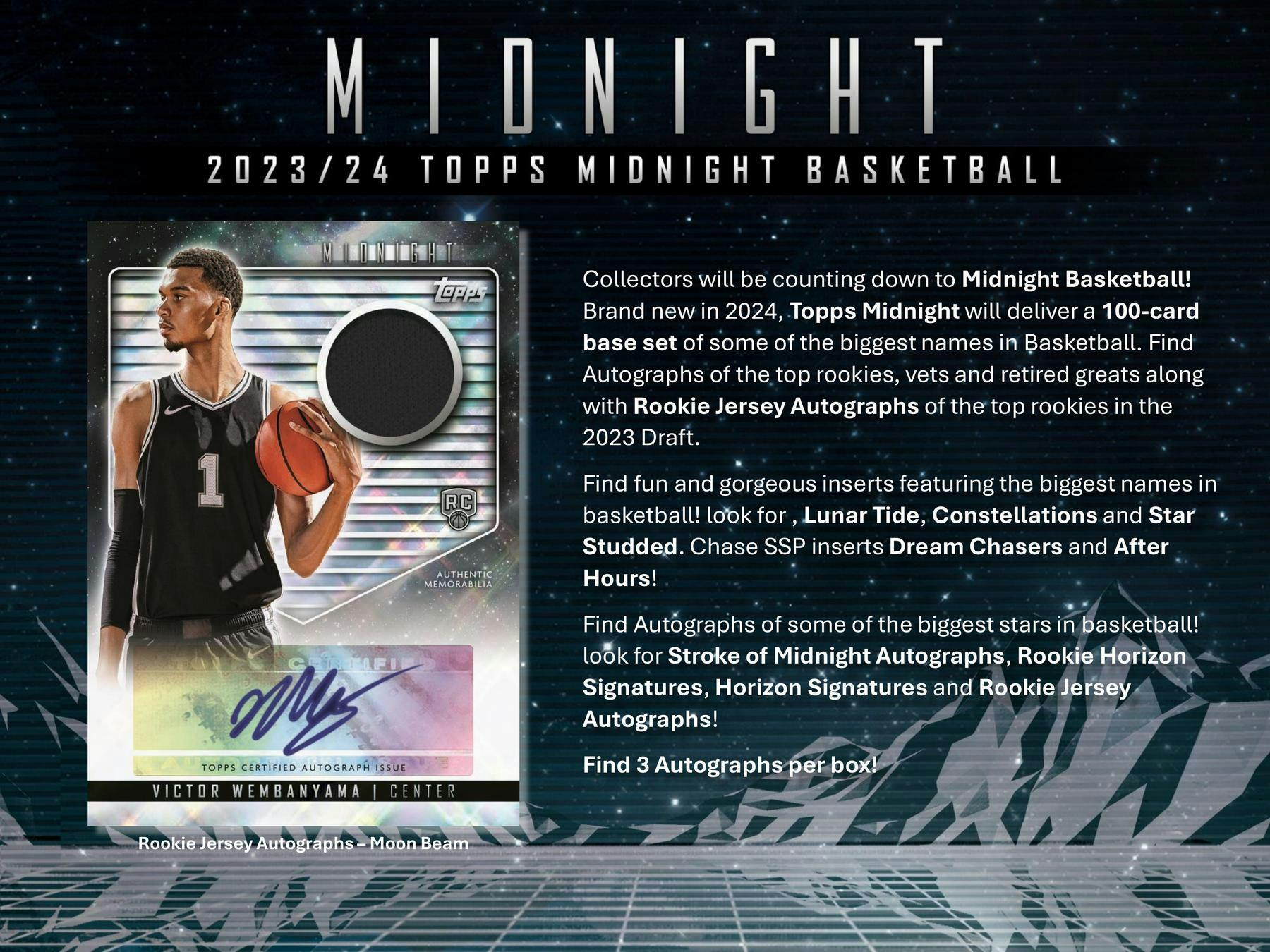 2023/24 Topps Midnight Basketball Hobby Box (3 Autos)