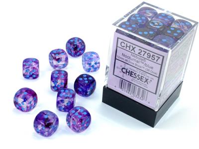 Nebula 12mm d6 Nocturnal/blue Luminary Dice Block (36 dice) CHX27957 Dice Sets & Games