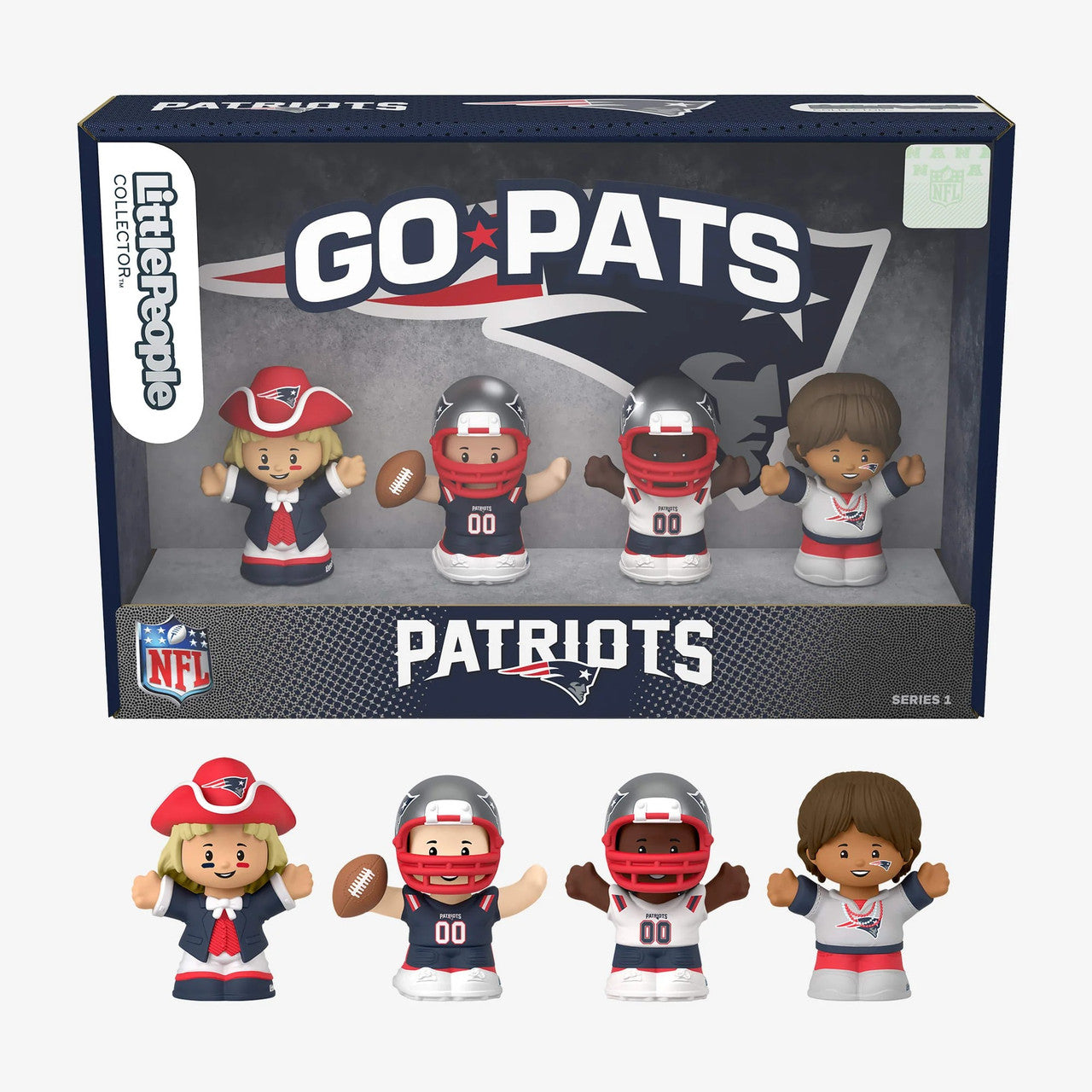 New England Patriots Fisher-Price Little People 4-Pack NFL Figures Collector Set - NFL Little People