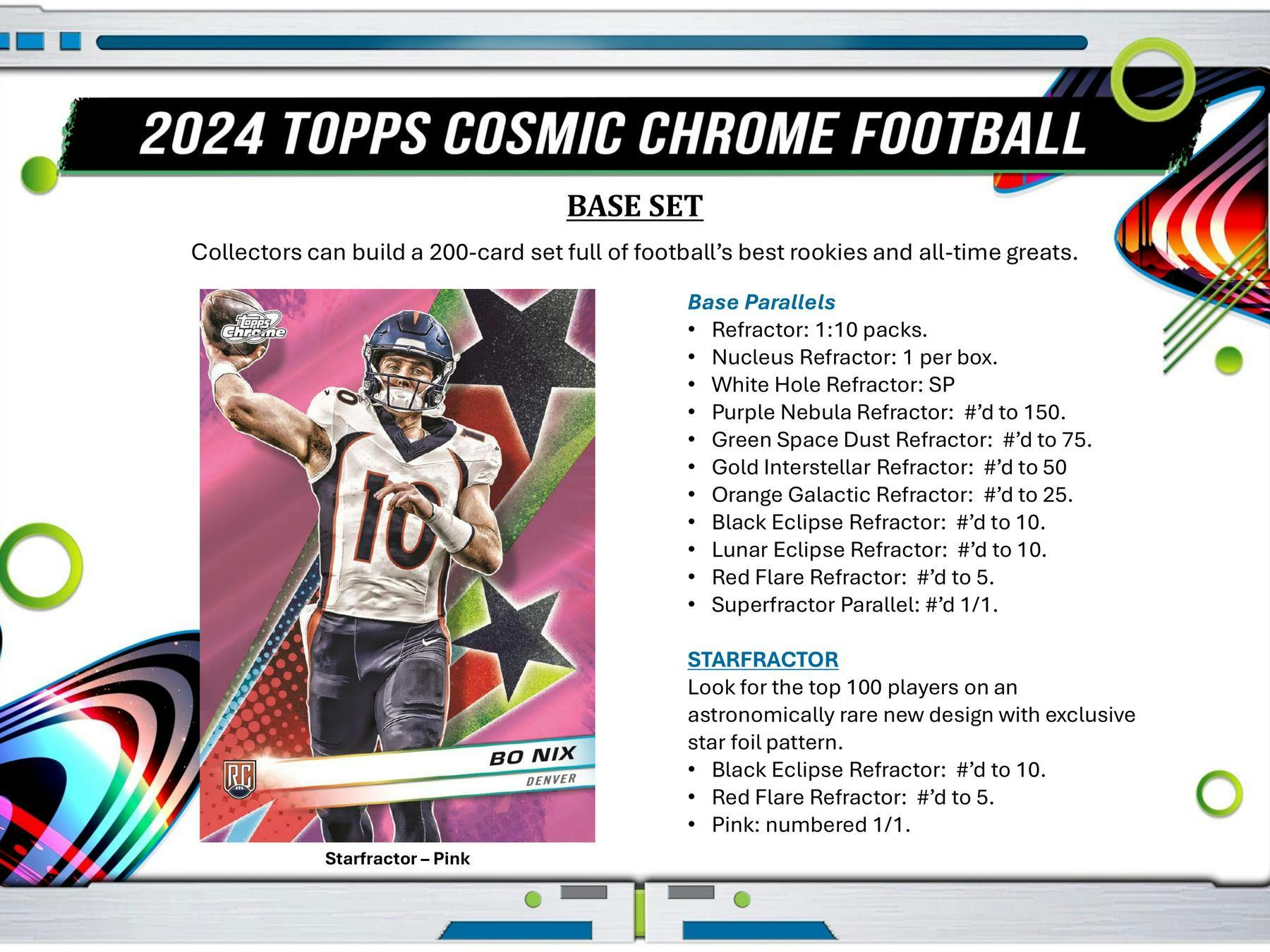 Two (2) Packs of 2024 Topps Cosmic Chrome Football from Hobby Box