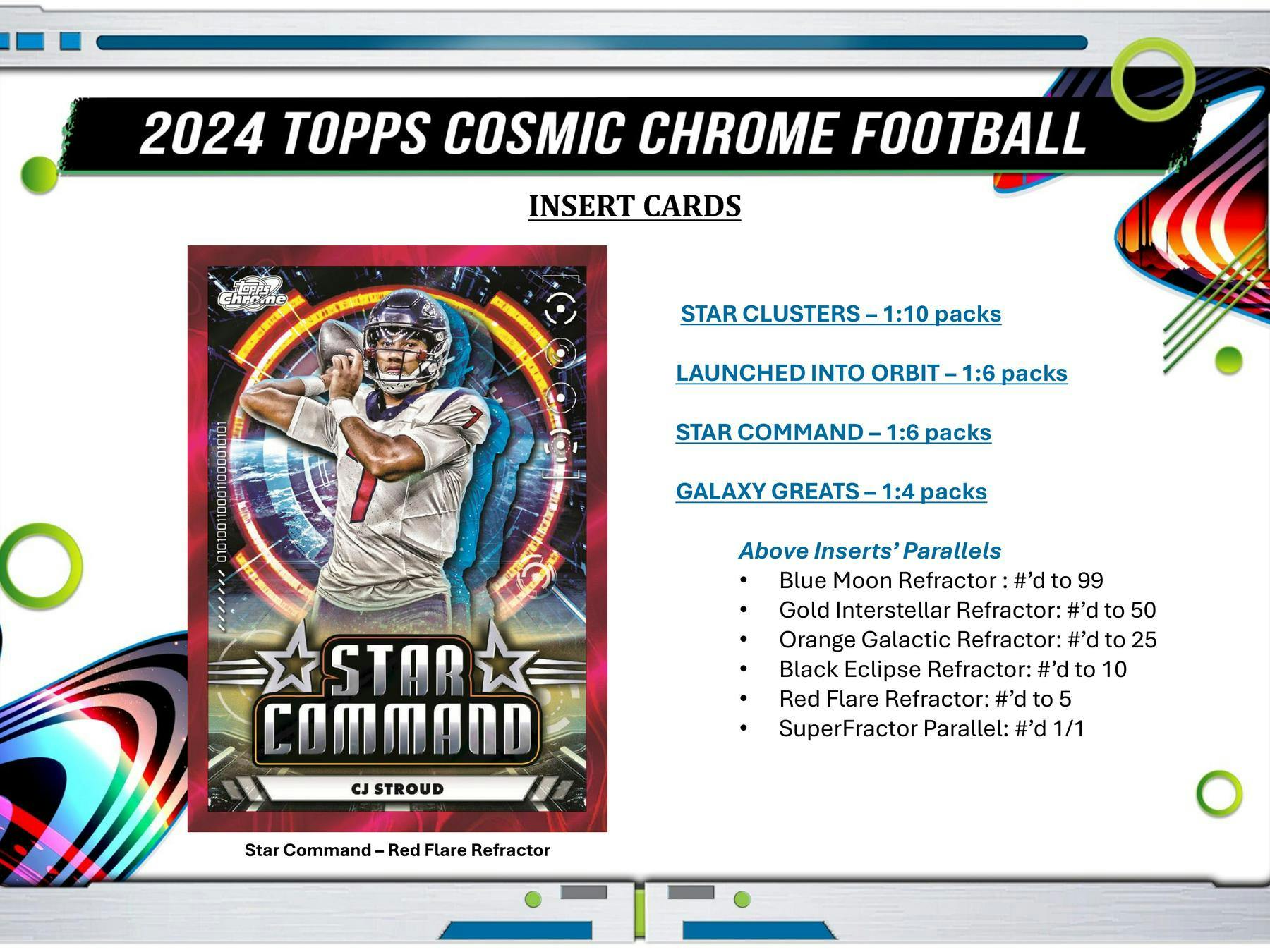 Two (2) Packs of 2024 Topps Cosmic Chrome Football from Hobby Box