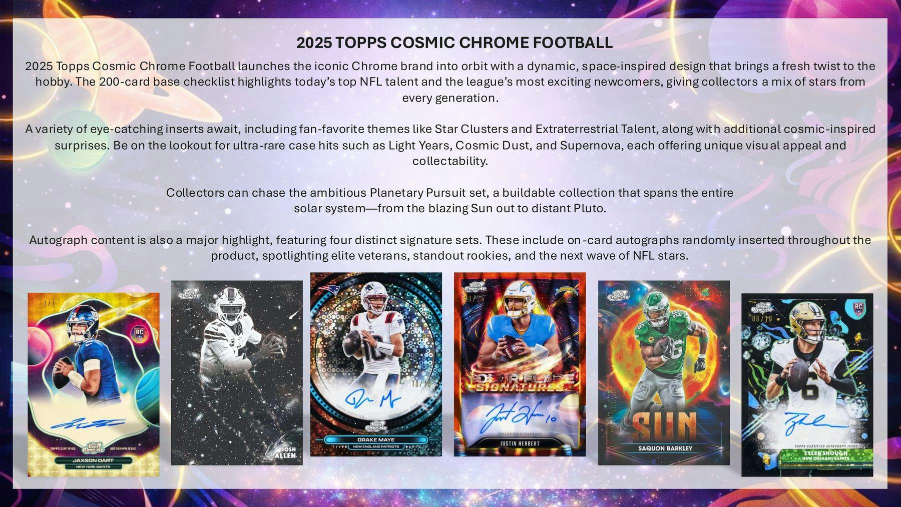 One (1) Packs of 2025 Topps Cosmic Chrome Football from Hobby Box - NFL Hobby Box