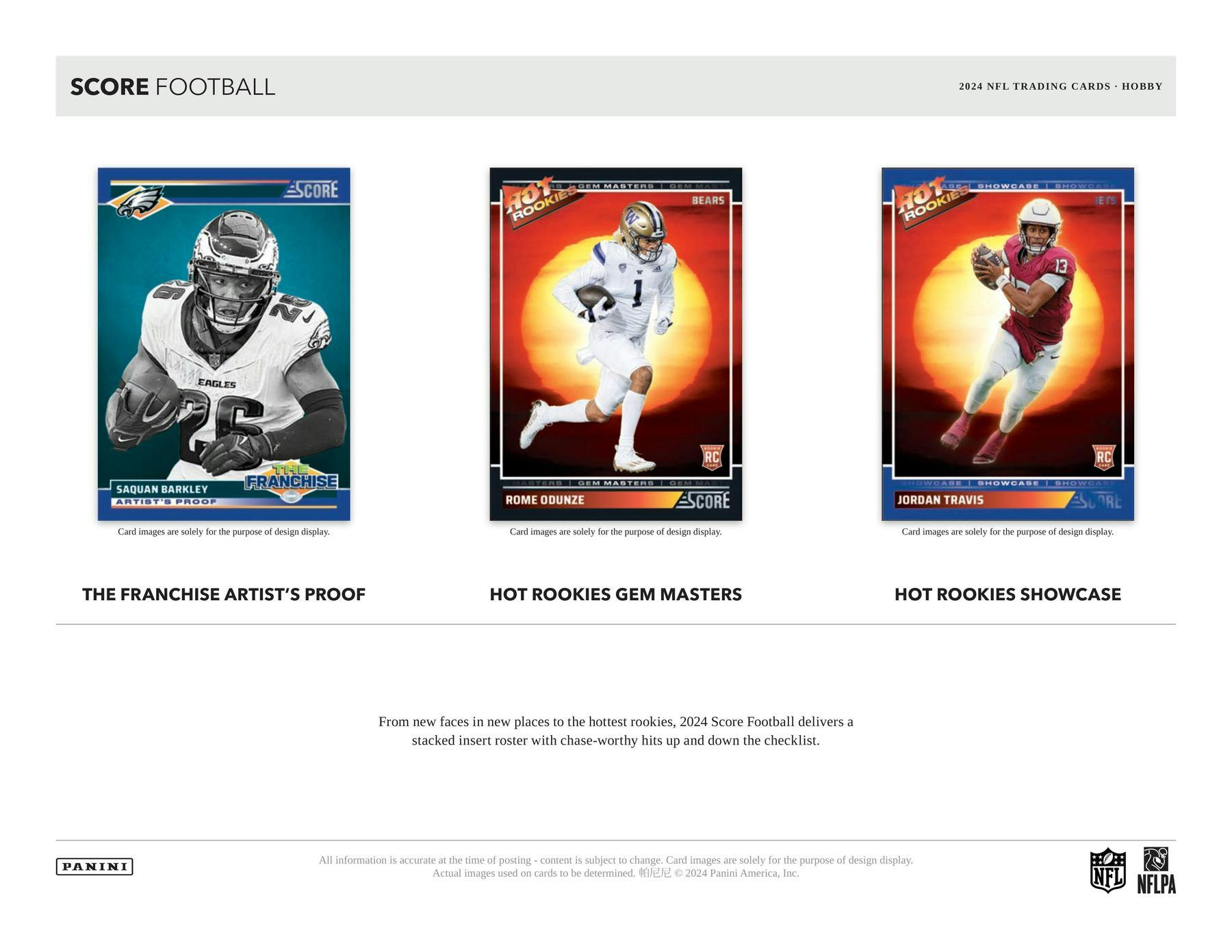 ONE PACK of 2024 Panini Score NFL Football Hobby (Random Pull from Box) Sep 11th - NFL Blaster