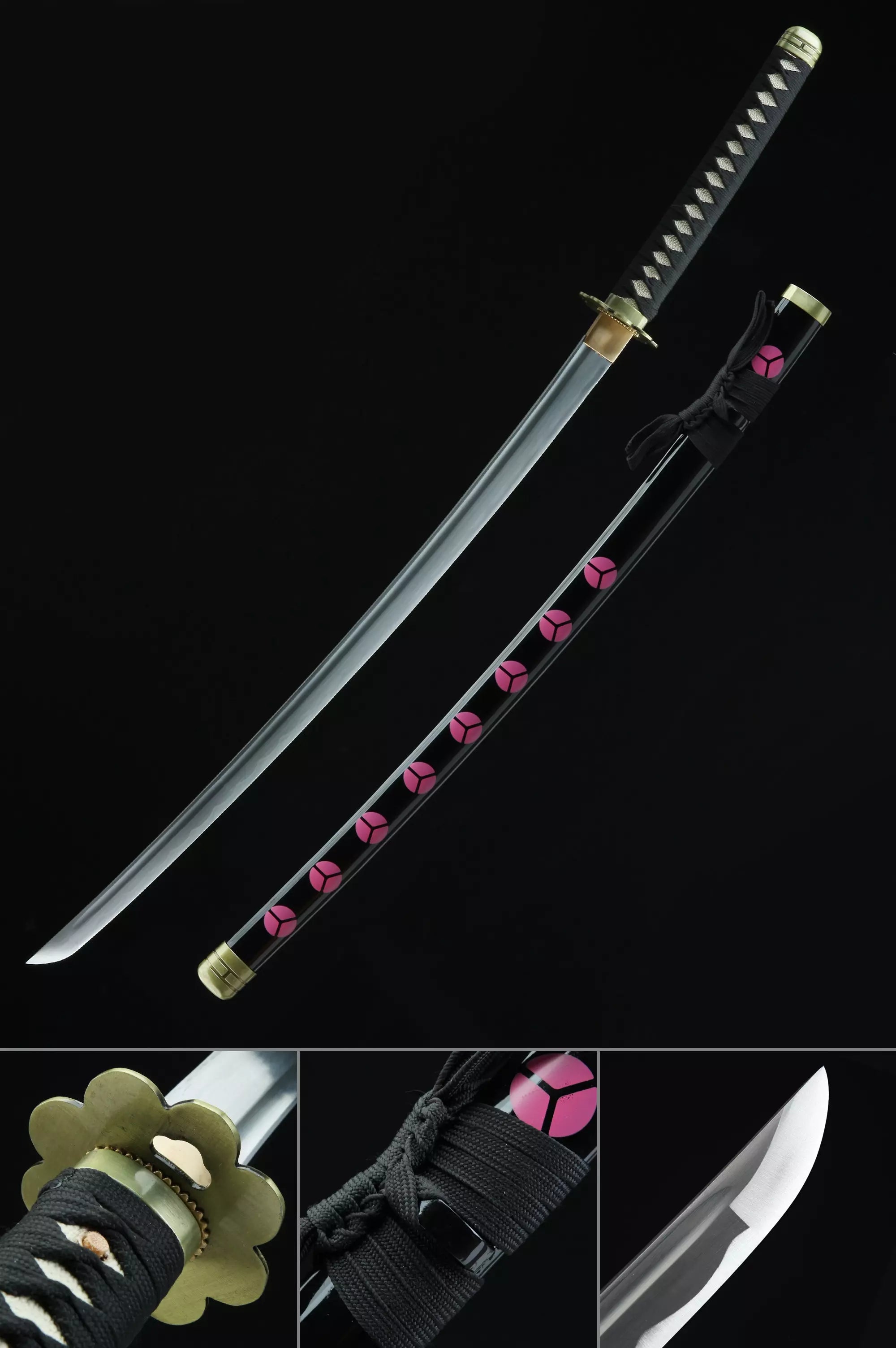 One Piece Roronoa Zoro Shusui Katana Samurai Sword Replica With Black Scabbard - Sword