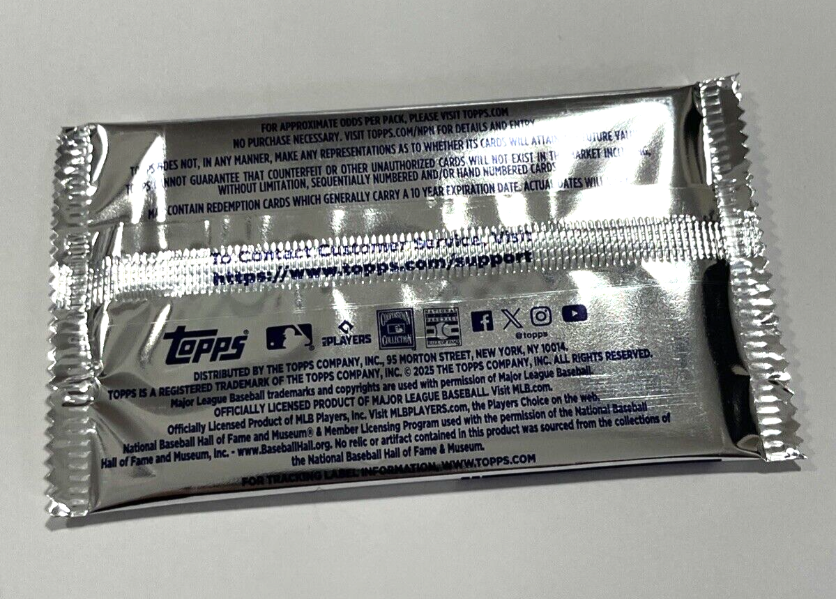 One Silver Pack from 2025 Topps Series 1 MLB Baseball (It’s Actually Blue) 4 Cards - MLB Hobby Box