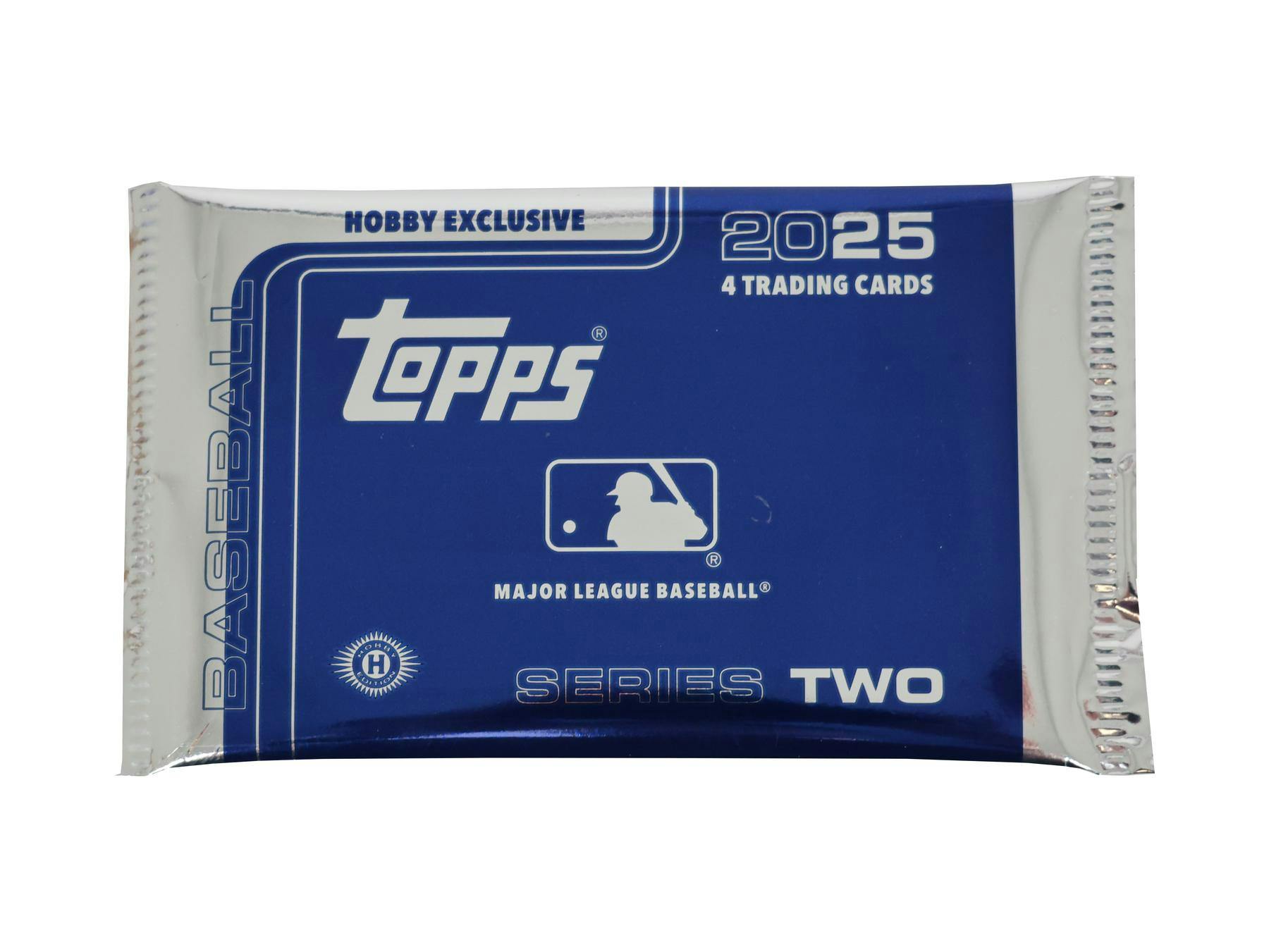 One Silver Pack from 2025 Topps Series 2 Sealed Baseball (It’s Actually Blue) 4 Cards - MLB Hobby Box