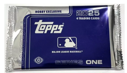 One Silver Pack from 2025 Topps Series 2 Sealed Baseball (It’s Actually Blue) 4 Cards - MLB Hobby Box