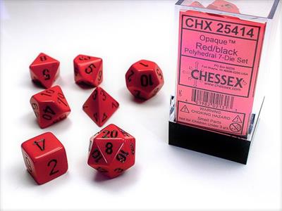 Opaque: Polyhedral Red/black 7-Die Set CHX25414 - Dice Sets & Games