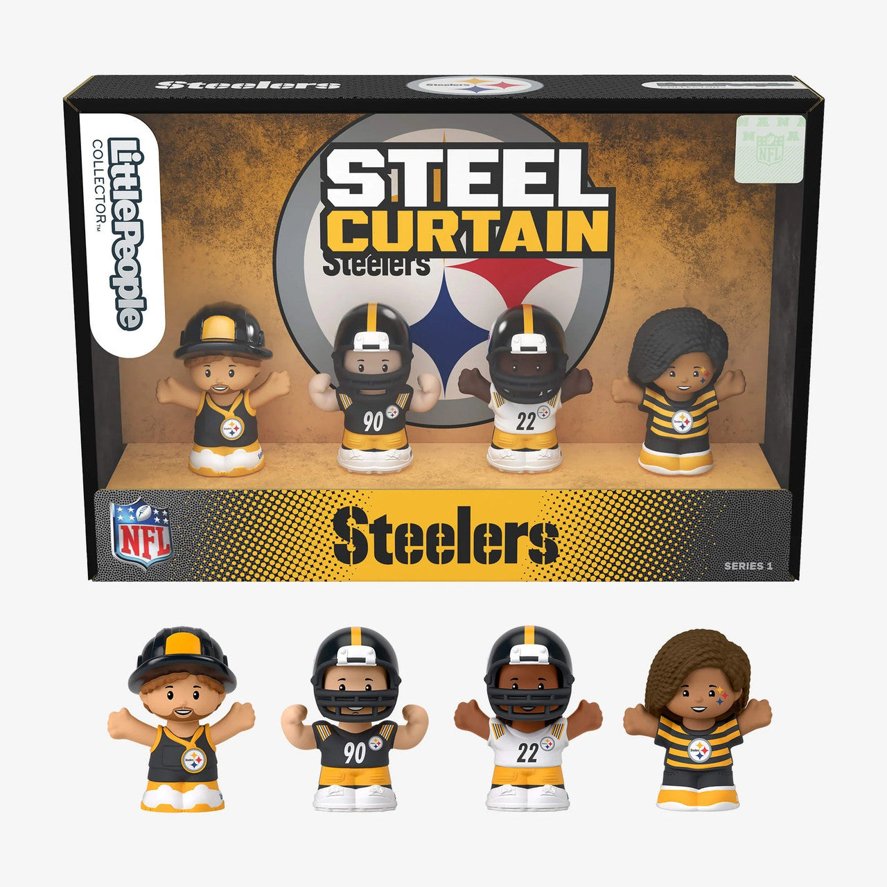 Pittsburgh Steelers Fisher-Price Little People 4-Pack NFL Figures Collector Set - NFL Little People