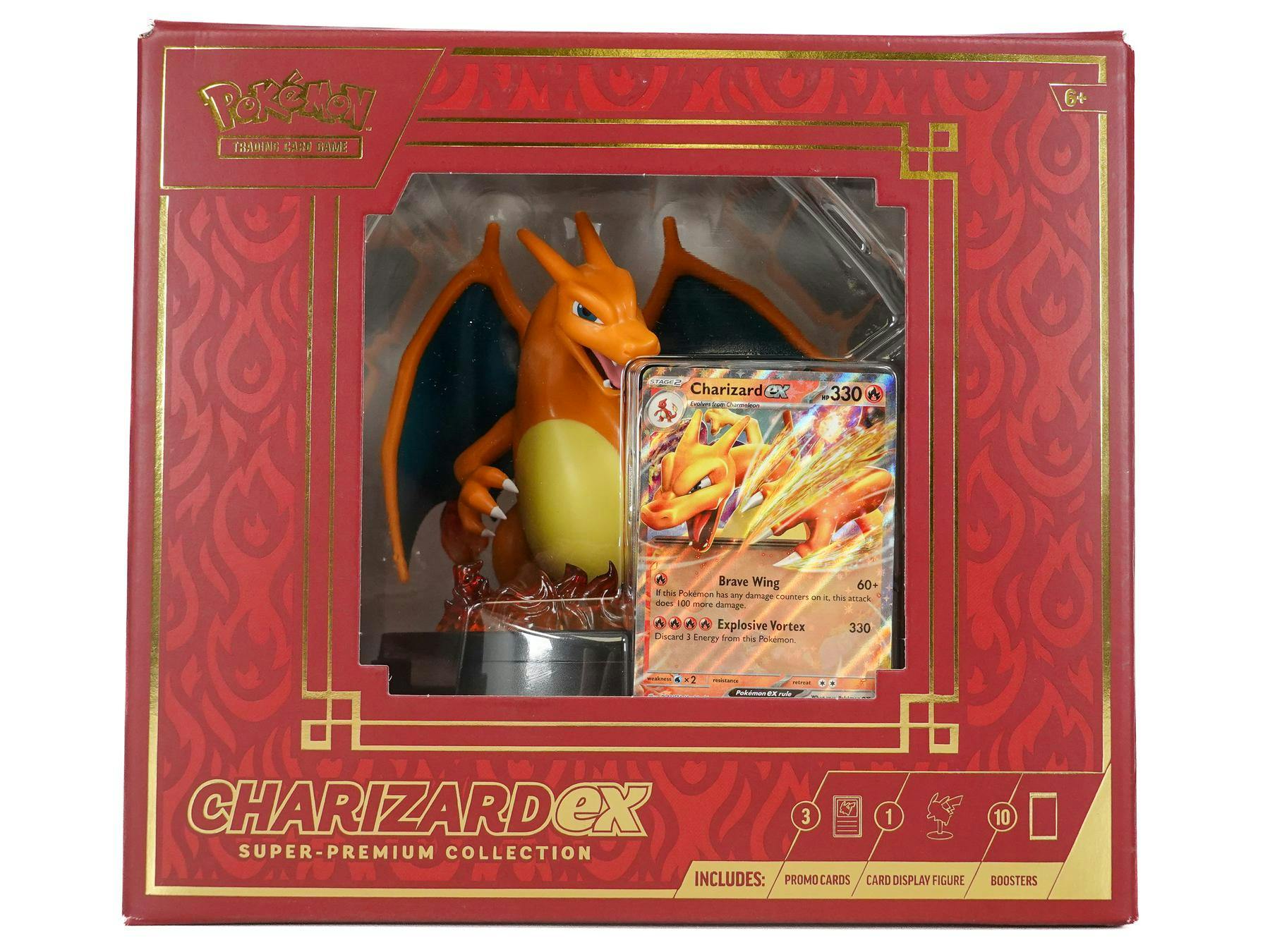 Pokémon Charizard ex Super Premium Collection Box (10 Packs + Figure) - Collectible Trading Cards