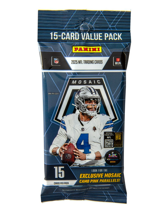 POS One (1) Pack of 2025 Panini Mosaic Football Jumbo Value Cello Fat Pack - POS - NFL Blaster