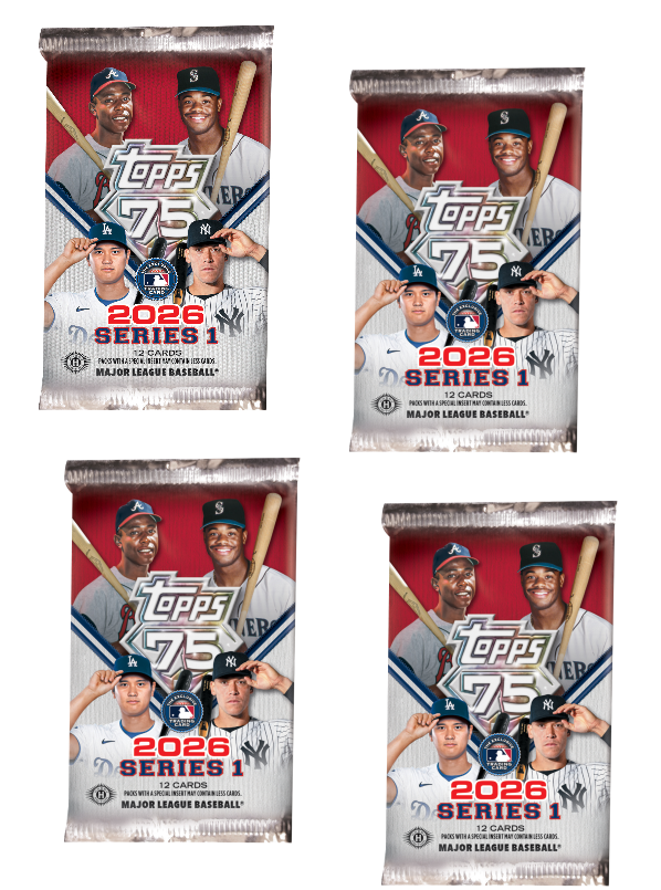 4 Pack Lot of 2026 Topps Series 1 Baseball Hobby (Four Packs) - MLB Hobby Box