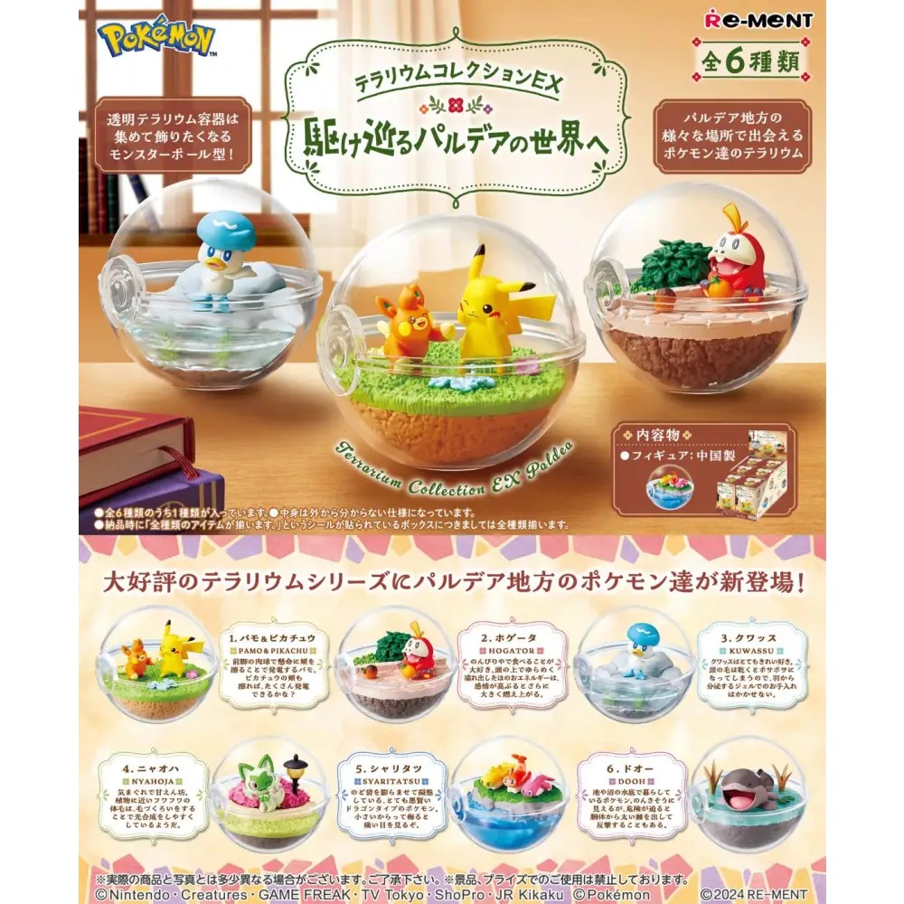 Re-Ment Pokémon Terrarium Collection EX: To the World of Paldea - Blind Box Random Figure - Plush