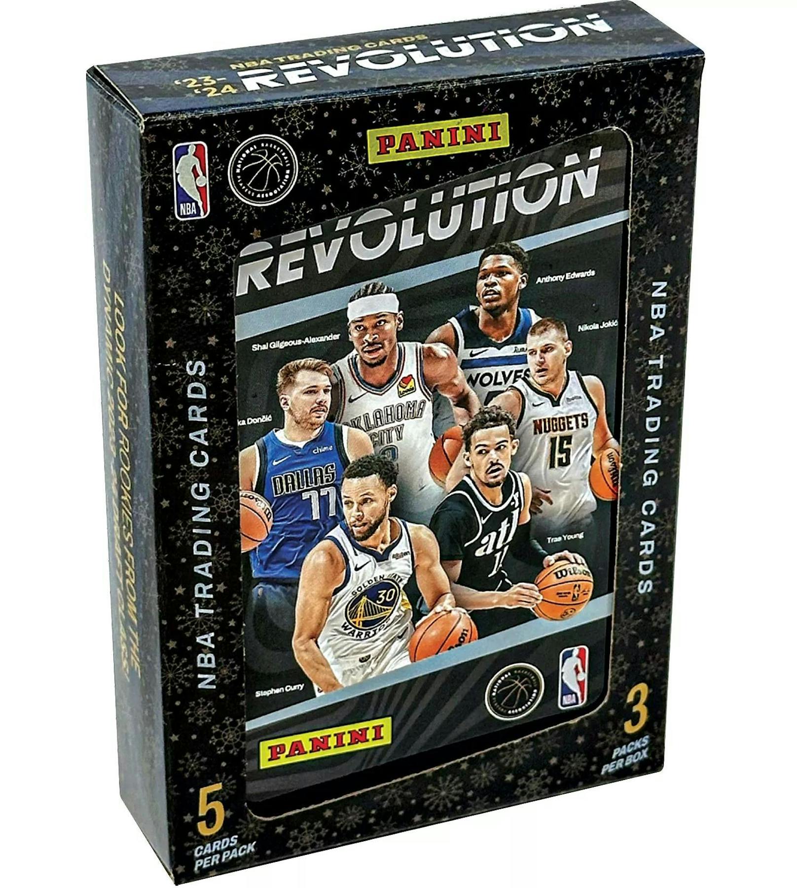Retail 2023/24 Panini Revolution Basketball Winter Holiday Tin (4 RCs per Box) - NBA Hobby Box