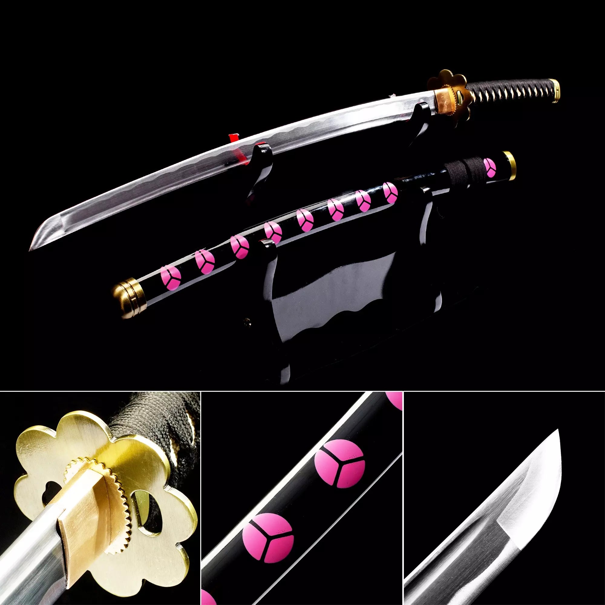 Roronoa Zoro Katana Sword Four Set Replica: Shusui Wado Ichimonji Sandai Kitetsu And Yubashiri Set - Sword