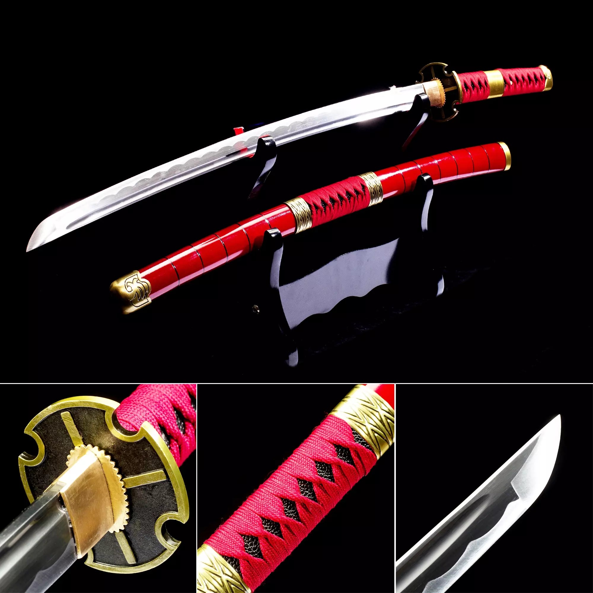 Roronoa Zoro Katana Sword Four Set Replica: Shusui Wado Ichimonji Sandai Kitetsu And Yubashiri Set - Sword