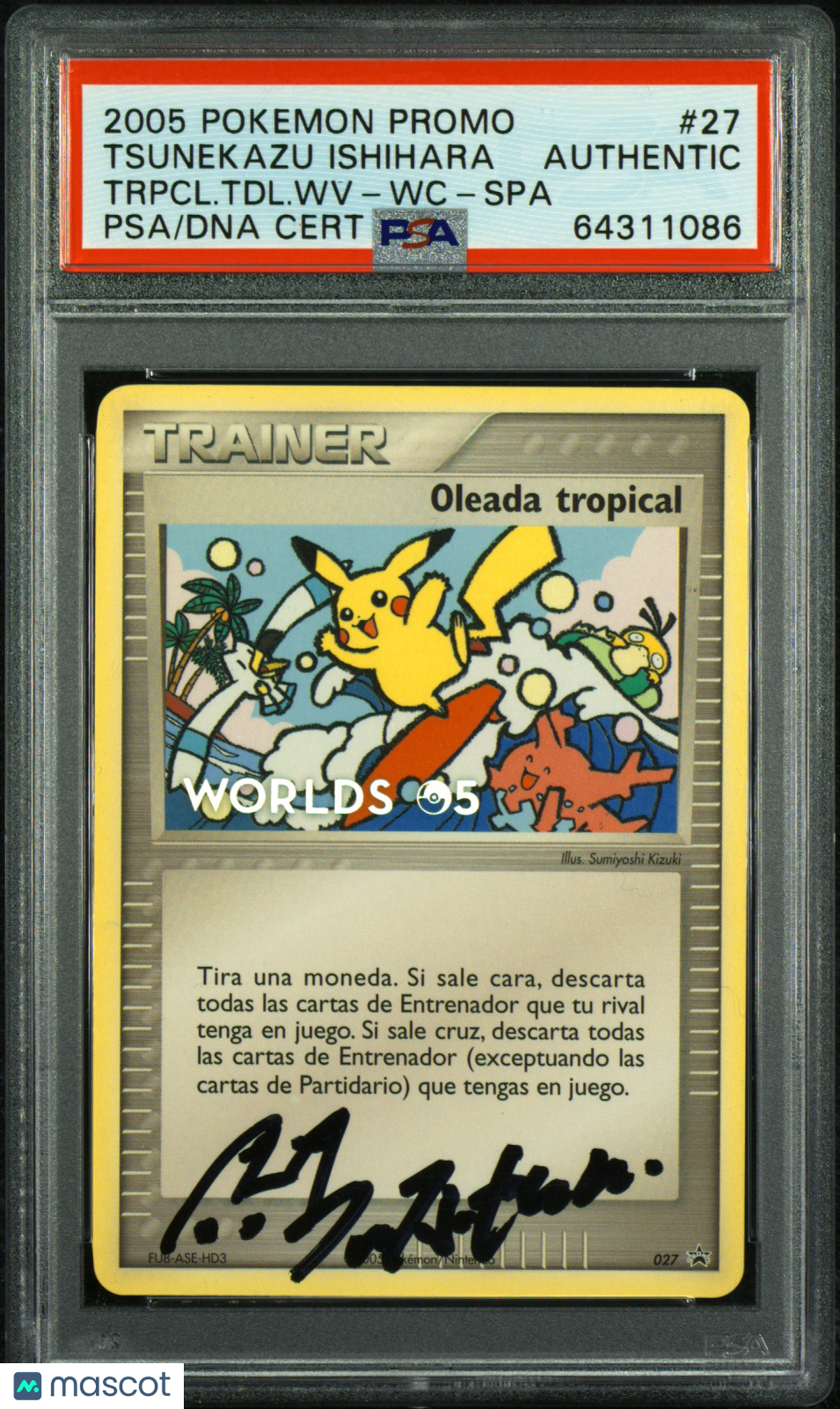 Signed by Ishihara 2005 Pokemon Worlds Promo Tropical Tidal Wave PSA/DNA - Graded TCG/CCG