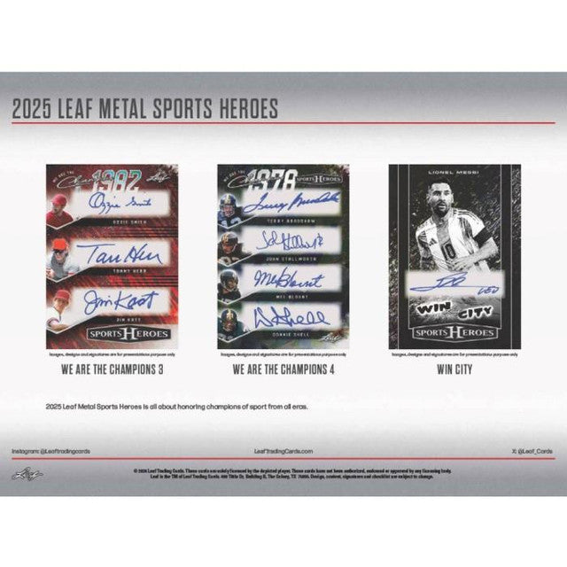 Solo Pack of 2025 Leaf Metal Sports Heroes (1 Premium Autograph Card) - NFL Hobby Box