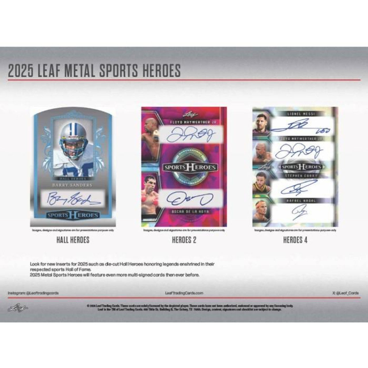 Solo Pack of 2025 Leaf Metal Sports Heroes (1 Premium Autograph Card) - NFL Hobby Box