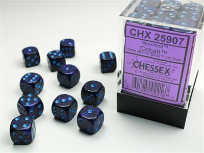 Speckled 12mm d6 Cobalt Dice Block (36 dice) CHX25907 - Dice Sets & Games