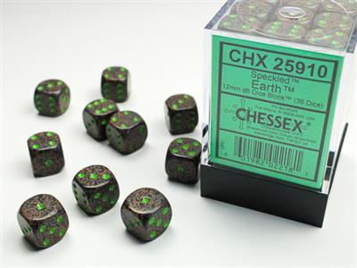 Speckled 12mm d6 Earth Dice Block (36 dice) CHX25910 - Dice Sets & Games