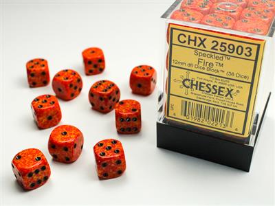 Speckled 12mm d6 Fire Dice Block (36 dice) CHX25903 - Dice Sets & Games