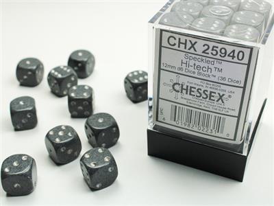 Speckled 12mm d6 Hi-Tech Dice Block (36 dice) CHX25940 - Dice Sets & Games