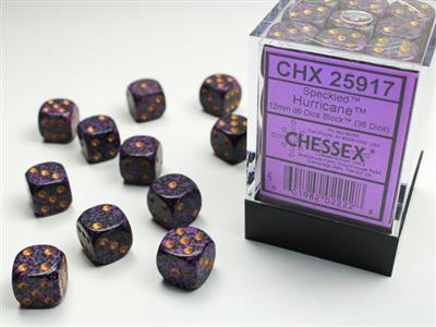 Speckled 12mm d6 Hurricane Dice Block (36 dice) CHX25917 - Dice Sets & Games