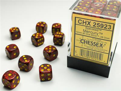 Speckled 12mm d6 Mercury Dice Block (36 dice) CHX25923 - Dice Sets & Games