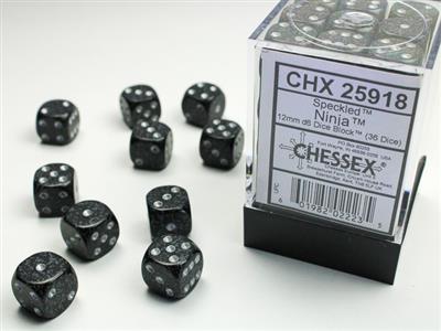 Speckled 12mm d6 Ninja Dice Block (36 dice) CHX25918 - Dice Sets & Games