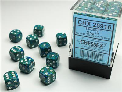Speckled 12mm d6 Sea Dice Block (36 dice) CHX25916 - Dice Sets & Games