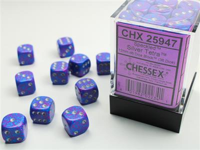 Speckled 12mm d6 Silver Tetra Dice Block (36 dice) CHX25947 - Dice Sets & Games