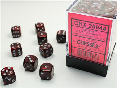 Speckled 12mm d6 Silver Volcano Dice Block (36 dice) CHX25944 - Dice Sets & Games