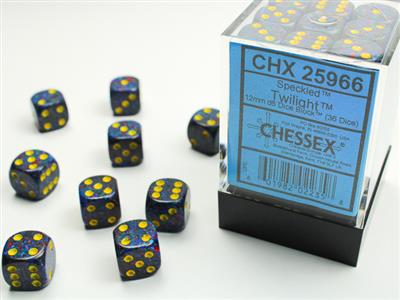 Speckled 12mm d6 Twilight Dice Block (36 dice) CHX25966 - Dice Sets & Games