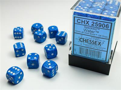 Speckled 12mm d6 Water Dice Block (36 dice) CHX25906 - Dice Sets & Games