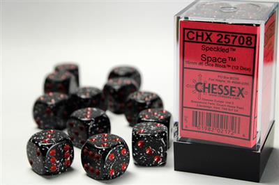 Speckled 16mm d6 Space Dice Block (12 dice) CHX25708 - Dice Sets & Games