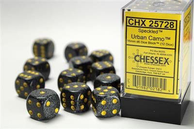Speckled 16mm d6 Urban Camo Dice Block (12 dice) CHX25728 - Dice Sets & Games
