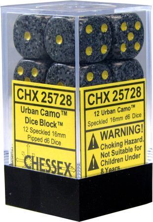 Speckled 16mm d6 Urban Camo Dice Block (12 dice) CHX25728 - Dice Sets & Games
