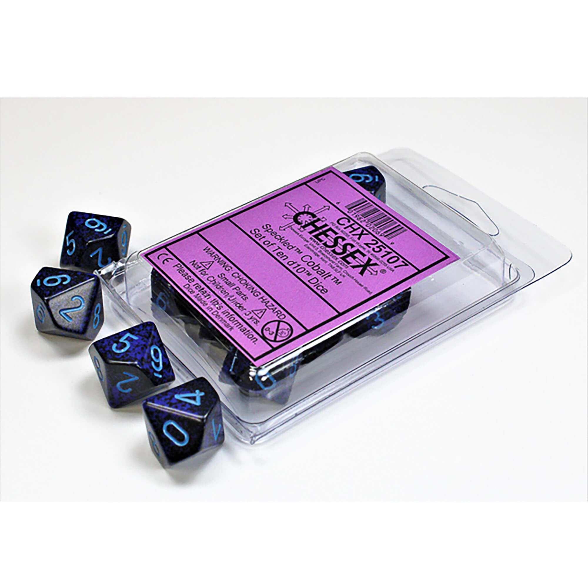 Speckled Cobalt d10 Dice (10 dice) CHX25107 - Dice Sets & Games