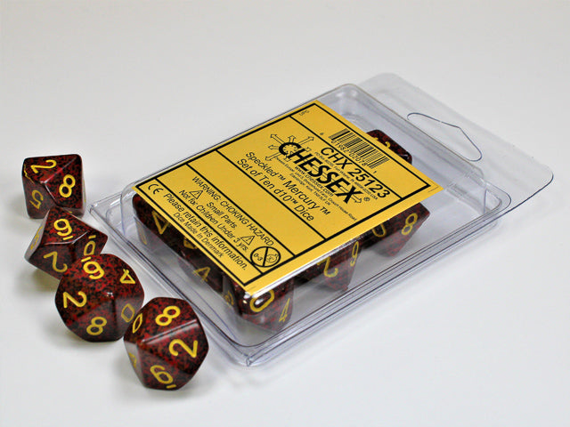 Speckled Mercury d10 Dice (10 dice) CHX25123 - Dice Sets & Games