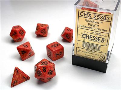 Speckled: Polyhedral Fire 7-Die Set CHX25303 - Dice Sets & Games