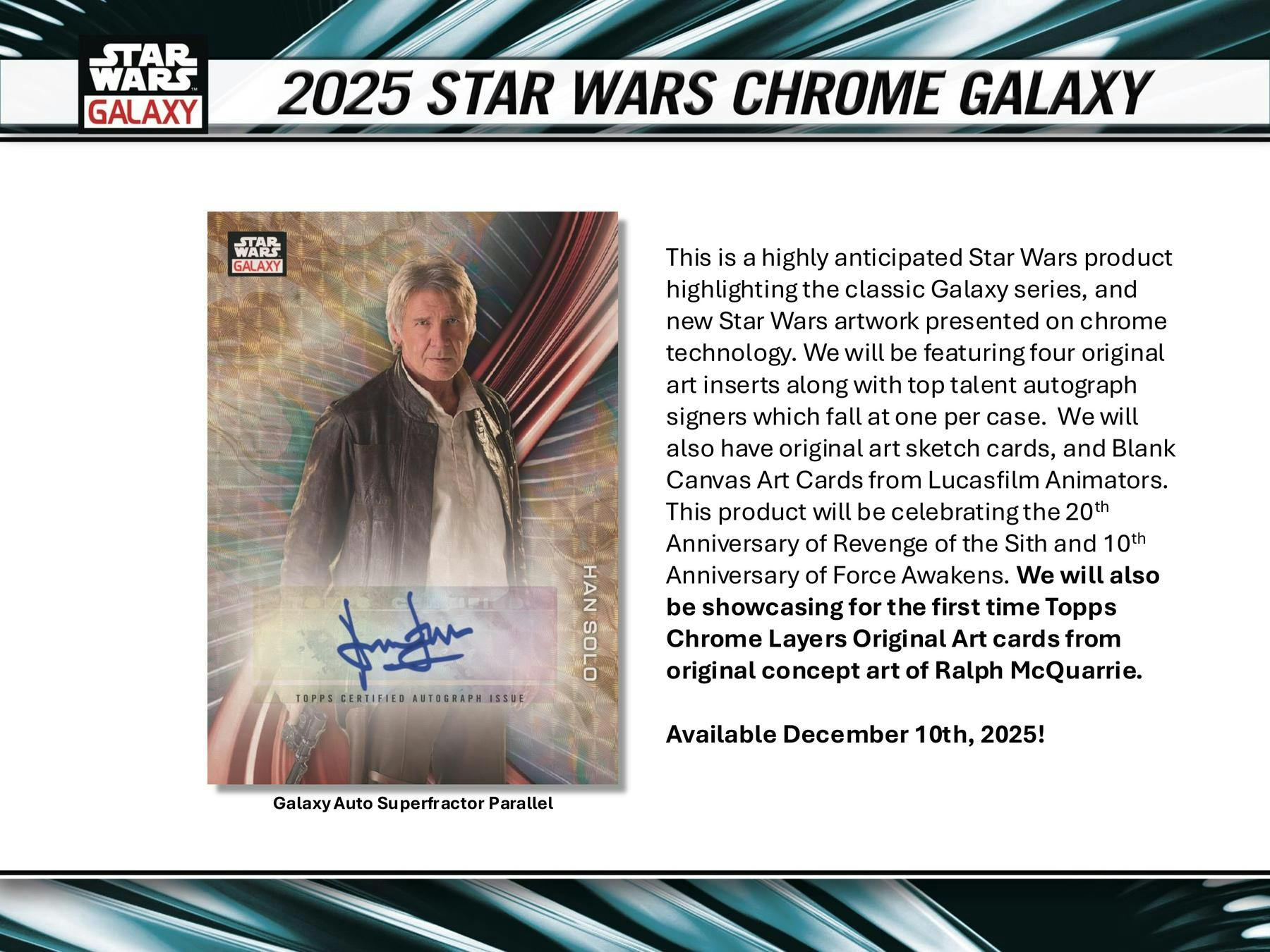 Topps 2025 Star Wars Chrome Galaxy Hobby Box - Collectible Trading Cards