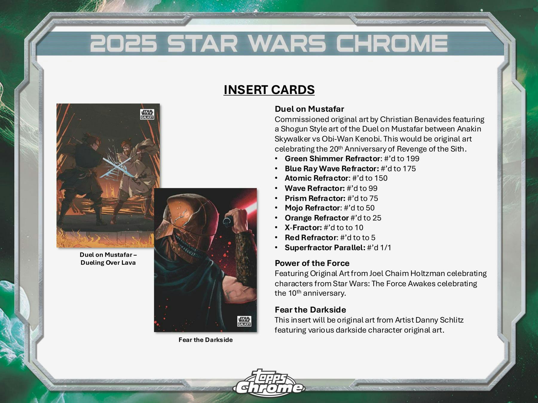 Topps 2025 Star Wars Chrome Galaxy Hobby Box - Collectible Trading Cards