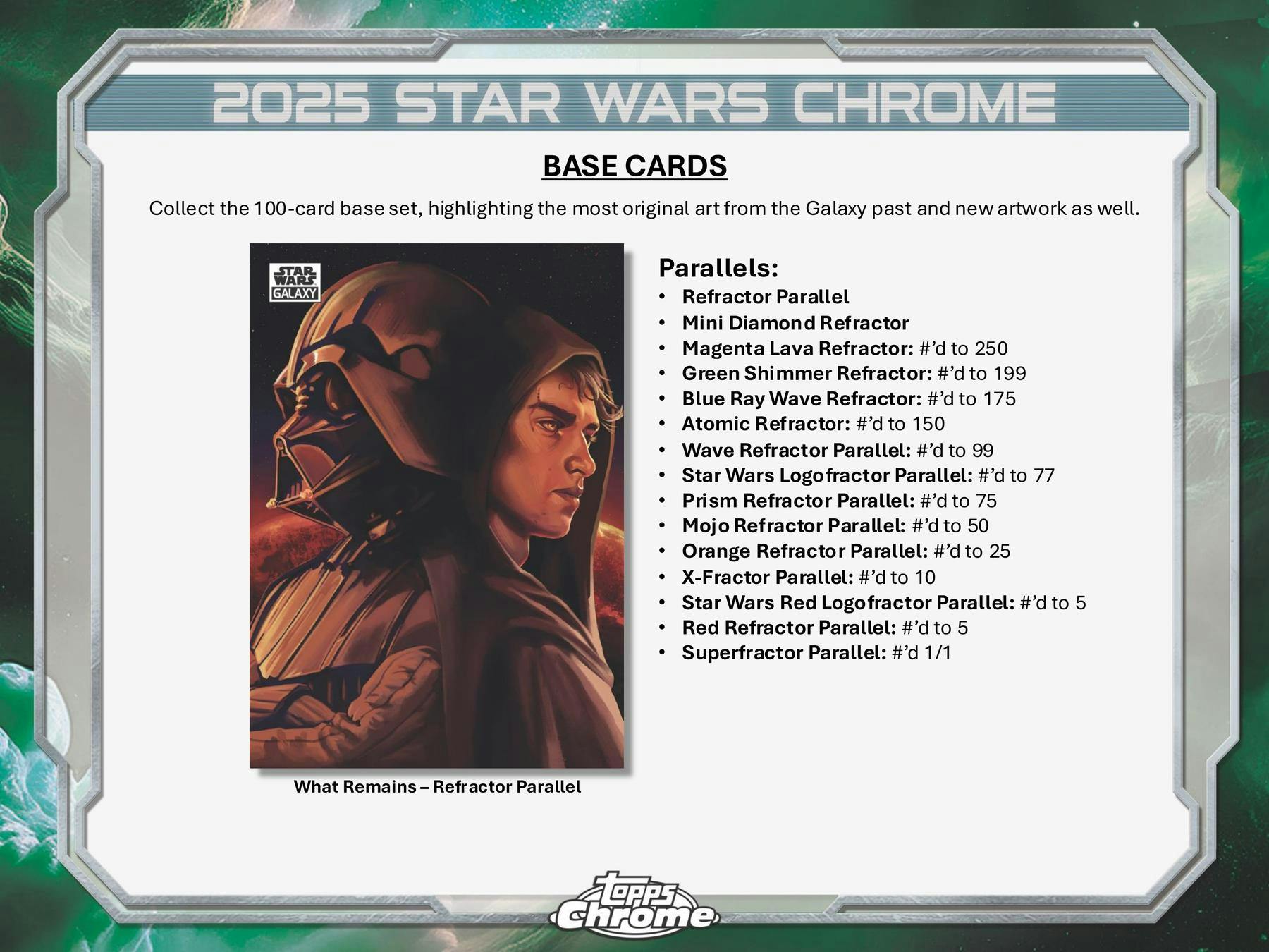 Topps 2025 Star Wars Chrome Galaxy Hobby Box - Collectible Trading Cards