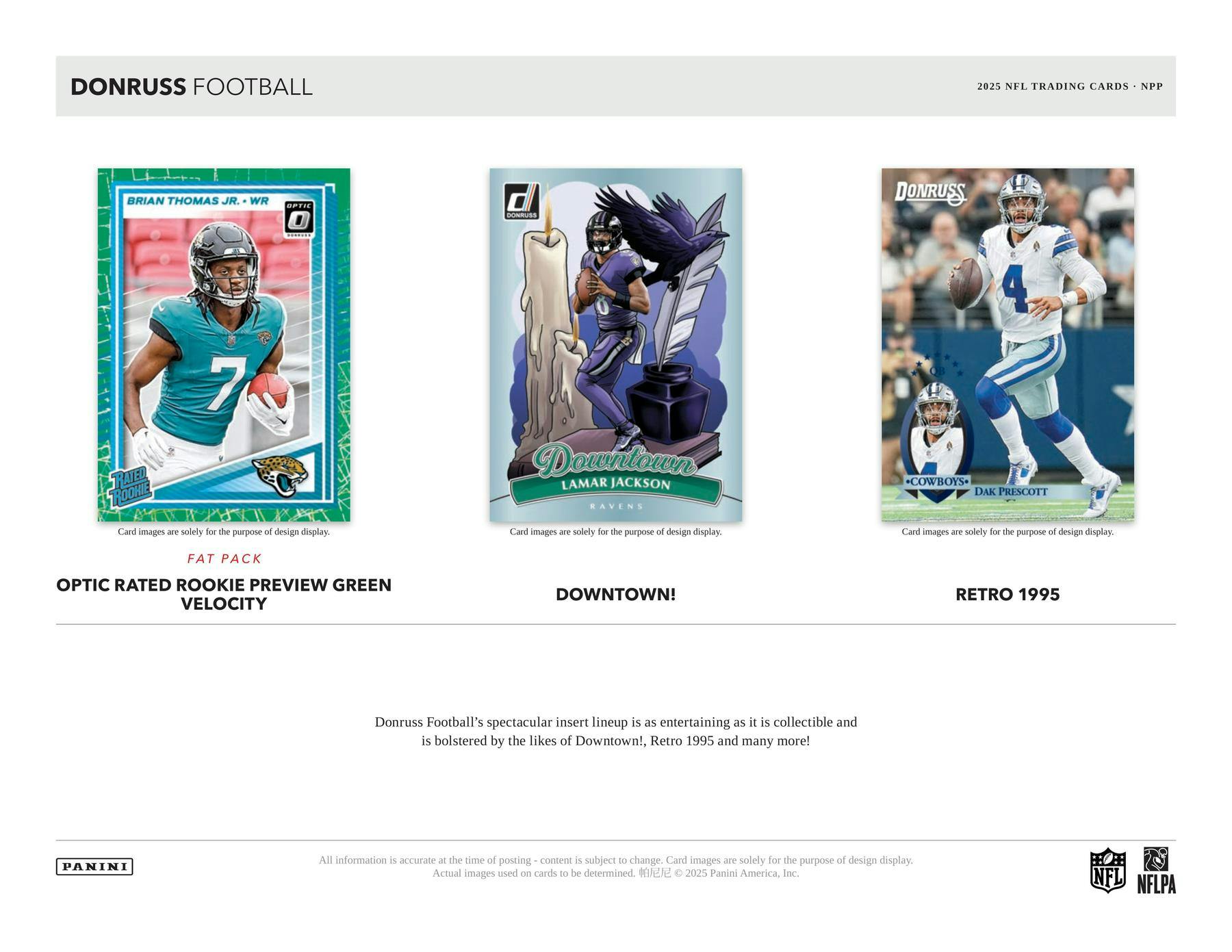 Two (2) Packs of 2025 Panini Donruss Football Jumbo Value Cello Fat Pack (Blue Parallels) - NFL Blaster