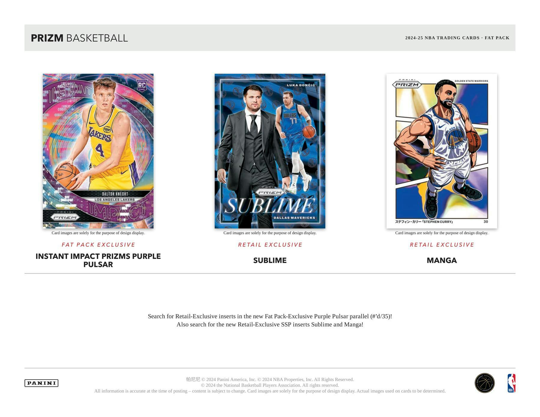 Two Pack Lot of 2024/25 Panini Prizm Basketball Jumbo Value Fat Packs (3 RWB Parallels) - NBA Retail Box