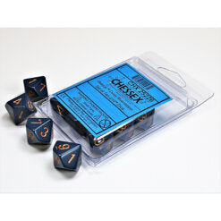 Vortex Blue w/gold d10 Dice (10 dice) CHX27236 - Dice Sets & Games