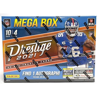 2021 Panini Prestige NFL Football Mega order Box (4 Packs per Box, 10 Cards per Pack)